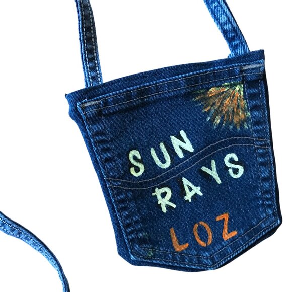 Handmade Crossbody Bag: Recycled Denim Lake of the Ozarks Cell Phone Jean Purse - Picture 2 of 11